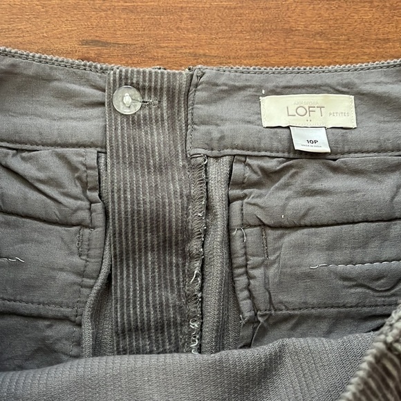 Loft Corduroy Skirt Gray Size 10 Petite - Picture 10 of 13